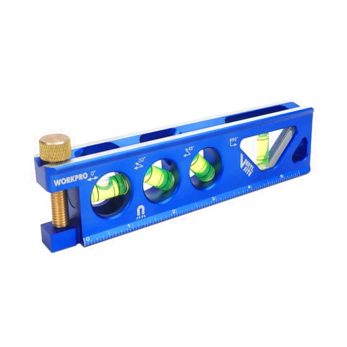 WORKPRO Torpedo Level, Magnetic, Verti. Site 4 Vial for Conduit Bending, Aluminum Alloy Construction, 6-1/2 inch