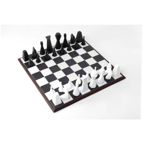 Junce Luxurious Handmade Chess Set - Modern Minimalist Unique Design, 13.5-Inch Board - Premium Quality - Elegant Home Decor Corporation Gift, Board, Pieces and Storage Box