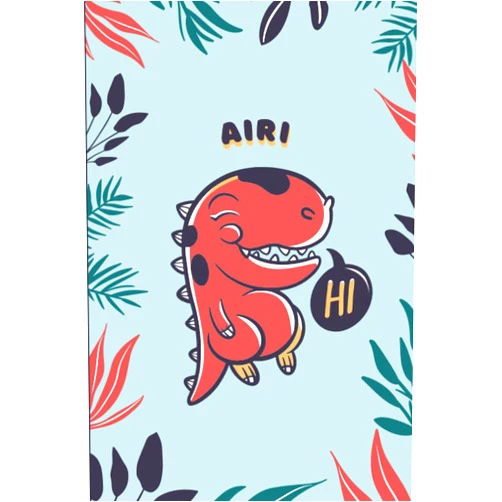 Deluxe Publishing Airi: Cute Trex Dinosaur Notebook, Personalized Gift For Airi, 100 Pages with Timeline, 6