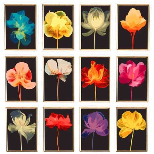 Unique America 12 Pc Botanical Wall Art 12x16, Floral Wall Art, Flower Wall Art, Botanical Prints, Plant Art, Flower Pictures Wall Decor, Plant Pictures, Leaf Wall Art, Floral Art, Large Floral Prints