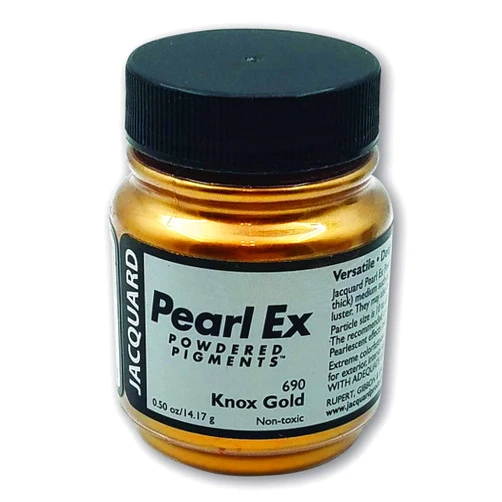 Jacquard Pearl-Ex Pigment, Creates Metallic or Pearlescent Effect, 5 Ounce Jar, Knox Gold