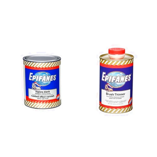 Epifanes Wood Finish Matte (1000 ml) & Thinner for P & V Brush (1000 ml) Bundle