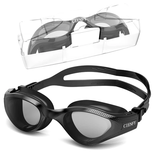 Cienfy Unisex-Adult Swim Goggles, Polarized Goggles Swimming Men Women, Anti-fog Leak-proof Clear Vision Underwater