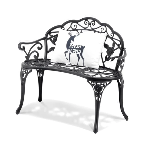 VEVOR Outdoor Bench, 480 lbs Load Capacity Bench, 38.8 inches Metal Garden Bench for Outdoors,Outdoor Garden Park Bench with Backrest and Armrests, Patio Bench for Garden, Park, Yard, Front Porch