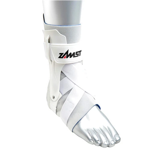 Zamst A2-DX Strong Ankle Brace Active Ankle Stabilizer Brace with ThreeWay Support, Ankle Sprain Support for Men and Women, Sports Brace for Basketball, Soccer, Hockey, Volleyball, Football & Baseball Large - Right White