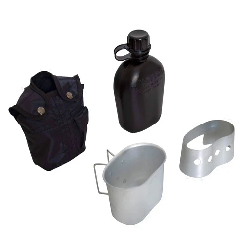 Rothco 4 Piece Canteen Kit with Cover, Aluminum Cup and Stove with Stand