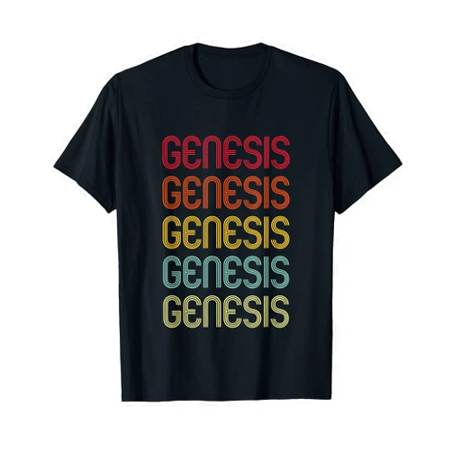 Personalized Custom Apparel For Boys & For Girls Genesis Retro Wordmark Pattern Vintage Personalized 70s T-Shirt