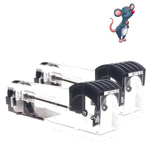 IIWEY Humane Mouse Traps, 12 inches Enlarged No Kill Rat Live Traps for Chipmunks, Reusable Catch and Release Mice, Pet and Children Friendly Mouse Trap That Work (2 Pack)