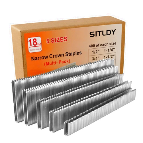 SITLDY 2000-Count 18 Gauge 1/4 Inch Narrow Crown Staples (1/2