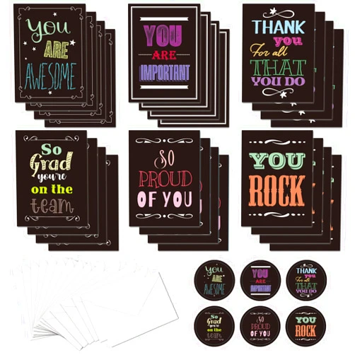 GOGOBAY 24 Employee Appreciation Cards,Teacher Appreciation Cards with Envelopes,So Glad You're on the Team,Volunteer Appreciation Gifts Bulk,Thank You Card Happy Nurses Week Cards