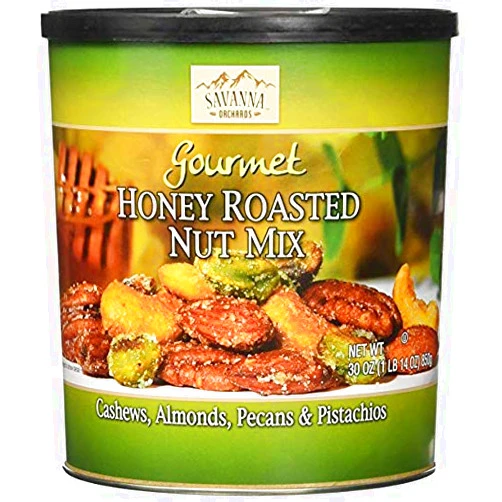Savanna Orchards Gourmet Honey Roasted Nut Mix - Cashews, Almonds, Pecans and Pistachios Economy 2 Pack s#BVBr(30 oz Each) 1.87 Pound (Pack of 2)