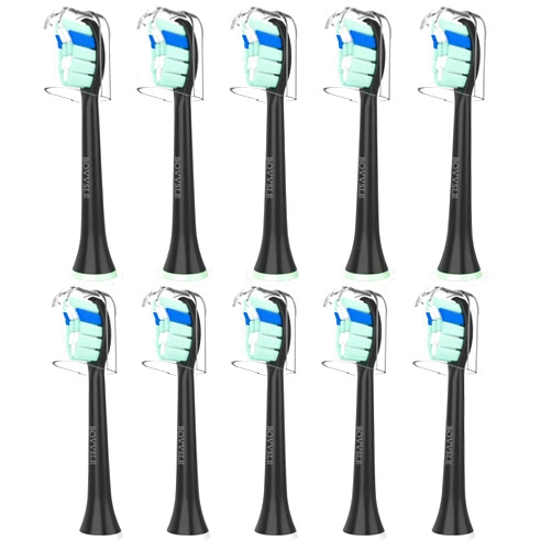 BOVVSLE Replacement Toothbrush Heads for Philips Sonicare Replacement Heads Black, Electric Replacement Brush Head Compatible with Phillips Sonicare Electric Toothbrush, for Philips Sonic Care Brush,10 Pack