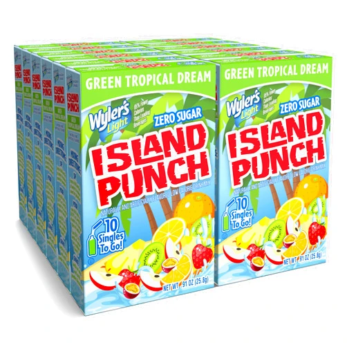Wyler's Light Island Punch, Green Tropical Dream, 10 CT (Pack - 12)