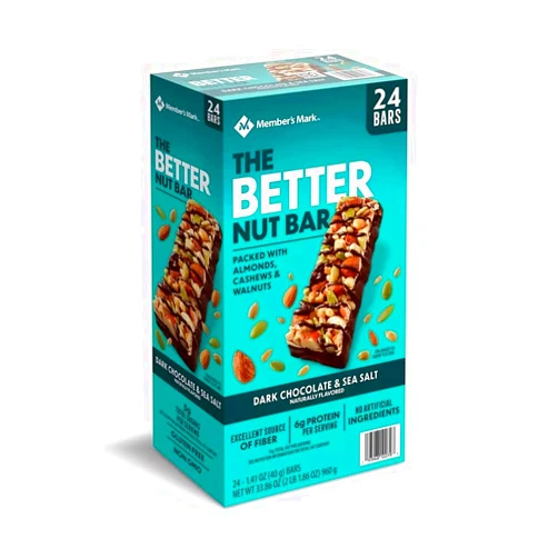MEMBER´S MARK Member's Mark The Better Nut Bar, Dark Chocolate & Sea Salt, 1.4 Oz (24 Count)