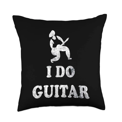 Guitarist Dude Hilarious Gift idea for the Guitar Player Throw Pillow, 18x18, Multicolor