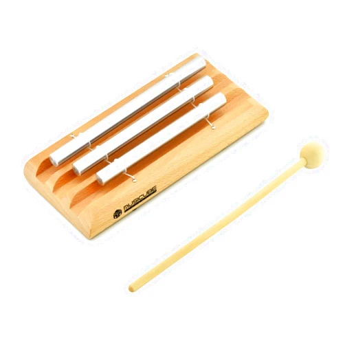 MUSICUBE Meditation Chime with 3 Tone (C-E-G) Wooden Hand-held Chimes for Classroom Management, Yoga, Meeting and Sound Therapy, Chime Mallet Included