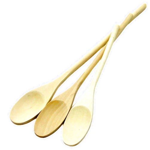 Chef Craft Select Maple Solid Spoon Set, 10, 12, 14 inch 3 Piece Set, Natural