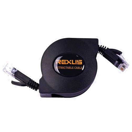 REXUS Retractable Cat 6 Flat Ethernet Network Cable 6.6 FT, 10 Gigabit High Speed LAN Wires Internet Patch Cable with RJ45 Connector for Xbox,PS4,Router, Modem(C6R20)