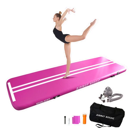 Airmat Nordic Eco Light - Air Mat Tumble Track 10ft with Electric Air Pump, Inflatable Gymnastics Mat for Home - ECO friendly TPU material - Best for Gymnastics, Cheerleading & Yoga, Tumbling Mat kids