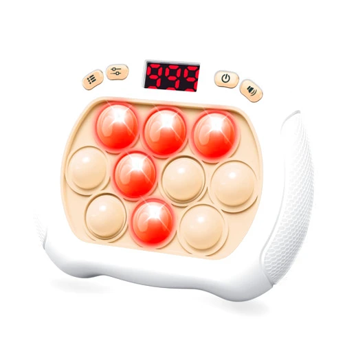 Intoypad Pop Game Light Up Fidget Toy for Kids, 6 Modes LED Screen Quick Push Pop Game Controller Electric Fidget Popper Game Quick Push Bubble Game Birthday Toys for Boys Girls White