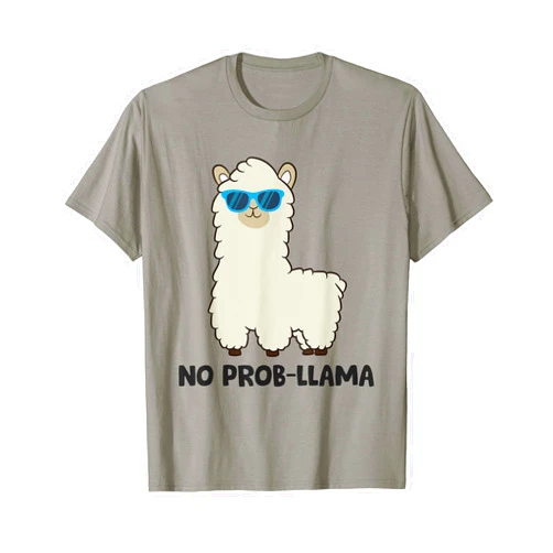 Llama Gifts For Llama Lovers No Prob-LLama Alpaca No Probllama Prob Llama T-Shirt