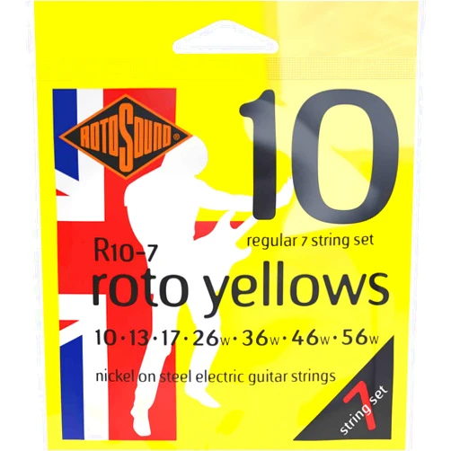 Rotosound R10-7 Nickel Regular 7 String Electric Guitar Strings (10 13 17 26 36 46 56)