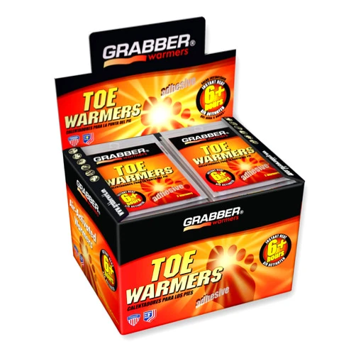 Grabber Toe Warmers - Long Lasting Safe Natural Odorless Air Activated Warmers - Up to 6 Hours of Heat - 40 Pair