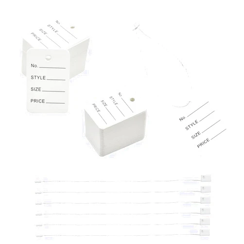 HDST-HOME 1000 Pcs 7 inch Hang Tag String and Price Tags, Store Tags Clothing Tags Unstrung Coupon Tags Nylon String Snap Lock Pin Loop Fastener Hook Ties for Clothes Retail Store (White)