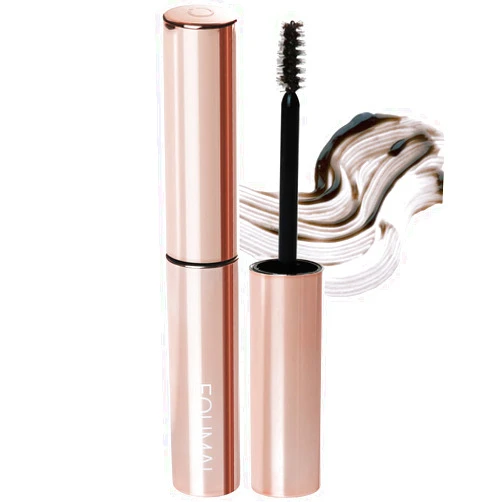 EQUMAL Live Brow Texturizer – Long Lasting Eyebrow Setting Fix Gel - Texture Refining Eyebrow Thickener in Clear Charcoal Color – Brow Shaping & Nourishing with Spoolie Brush, 0.16 fl.oz.