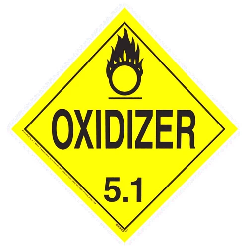 J. J. Keller & Associates, Inc. Division 5.1 Oxidizer Placard, Worded 25-pk. - 10.75