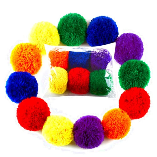 FLYIO 12-Pack 4'' Yarn Sport Balls/Soft Fleece Balls (Rainbow Pack)
