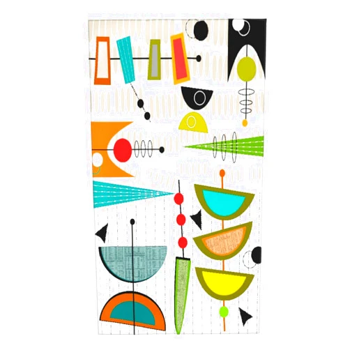 COVASA Geometric Hand Towels for Bathroom,Set of 2,Mid-Century Modern Abstract #56,Soft Absorbent Small Bath Towel Kitchen Dish Guest Towel for Men Women,Bathroom Decor 15.7