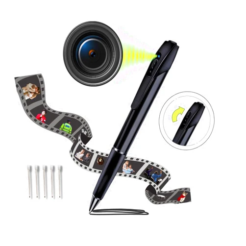 Icamdoor Spy Camera Hidden Camera Pen - Full 1080p HD Spy Hidden Camera with Loop Recording and Photo Taking - Nanny Hidden Camera Small Camera for Home Security，Learning，Business