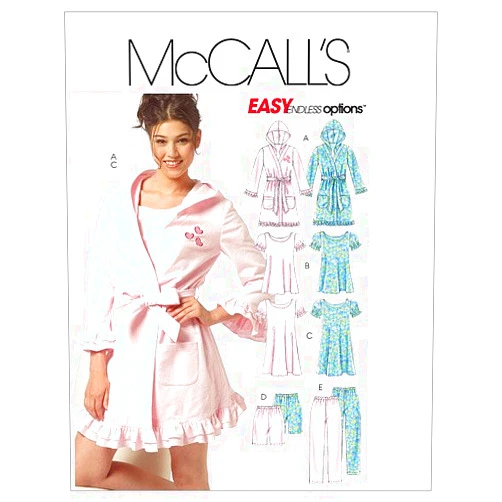 McCall's Patterns M5534 Misses' Robe, Belt, Top, Nightgown, Shorts and Pants, Size AX5 (4-6-8-10-12)