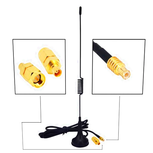 Onelinkmore 1090Mhz Antenna MCX Plug Connector 2.5dbi Gains Magnet Base ADS-B Aerial with RG174 1M+MCX Female to SMA Male Adapter 1090MHz ADS-B RTL SDR Software Defined Radio USB Stick Dongle Tuner Receiver