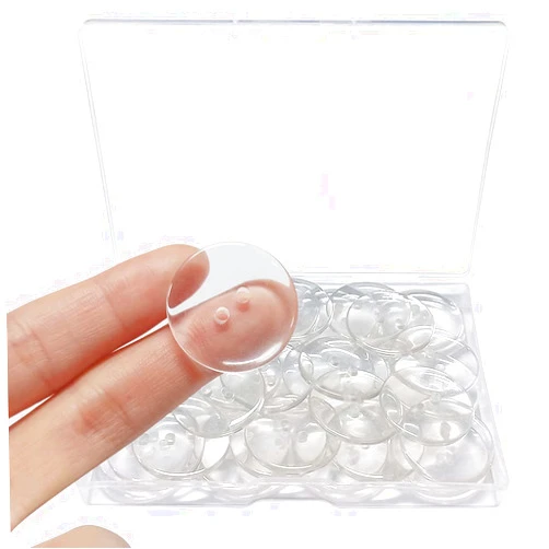 Yuntop 50Pcs Buttons 2 Hole, Resin Clear Buttons for Sewing and DIY Craft(1 Inch)