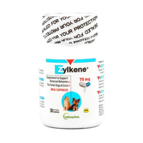 Vetoquinol Zylkene Calming Support Supplement for Small Dogs and Cats, Helps Promote Relaxation and Reduce External Stress Factors, Daily Behavioral Support and Anxiety Relief for Dogs and Cats, 75mg