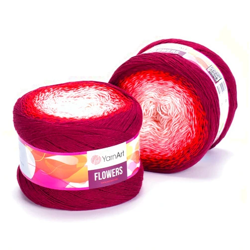 YarnArt Yarn Art YarnArt Flowers Yarn 55% Cotton 45% Acrylic 250gr 1094yds Multicolor Cotton Yarn Rainbow Crochet Yarn Spring Summer - 1 Fine Sport Skein (269)