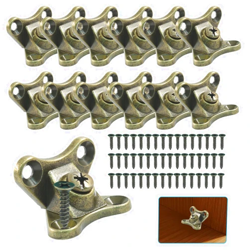 BokWin 12 Pack Butterfly Corner Brace Detachable Corner Brace L Bracket - Metal Right Angle Brackets for Wood Furniture Cabinets Shelves Tables Chairs Beds - Holiday Decorations Support（Green Bronze）