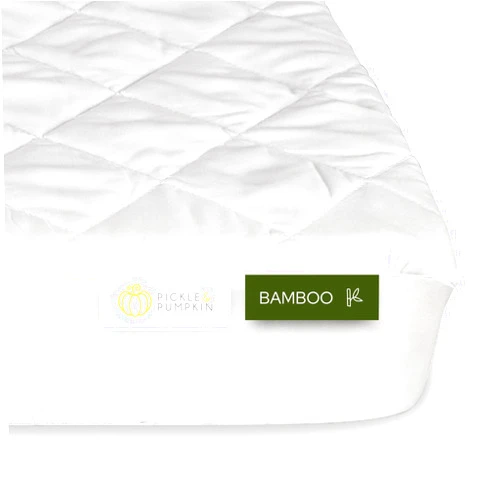 Pickle & Pumpkin Waterproof Mini Crib Mattress Protector | Bamboo Viscose Made Ultra-Soft Quilted Mattress Cover, 1-Pack