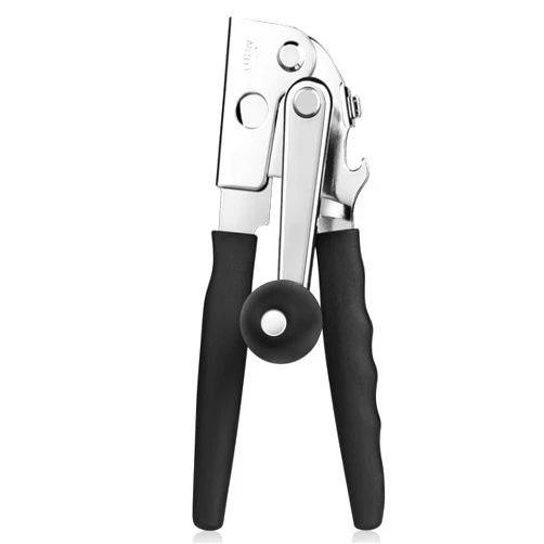 MARSWELL Heavy Duty Can Opener for Large Cans, Extra-Long Handles & Oversized Knob for Easy Cranking, Commercial Manual Hand Crank Opener Opens Big #10 Cans Smoothly, Strong All-Steel Construction