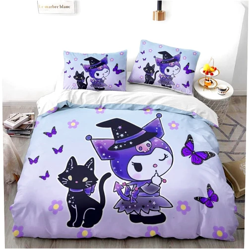 FXiaoy Cute Anime Duvet Cover Set Kawaii Bedding Set Super Soft Bedroom Decor 3 Piece Set (1 Duvet Cover + 2 Pillowcases) Suitable for Adults Teens and Kids. (Color4,Twin 68x86in + 20x30inx2)