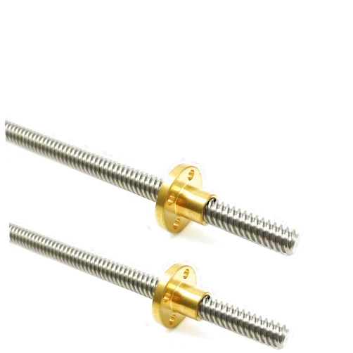 VICHSAMWY 2PCS 350mm（13.78 Inches）Tr8x8 Lead Screw with T8 Brass Nut (Acme Thread, 2mm Pitch, 4 Starts, 8mm Lead) for LCD DLP SLA 3D Printer Z Axis and CNC Machine