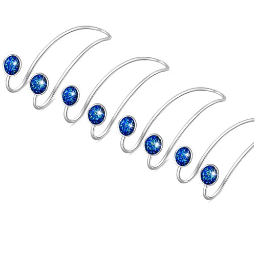 Heyah 4 Pack Bling Bling Car Hooks, Universal Car Headrest Hooks, Strong Stainless Steel Car Seat Headrest Hanger Hooks for Purses & Grocery Bags (Blue)