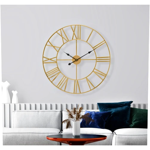 Sorbus Large Wall Clock for Living Room Decor - 16 inch Big Wall Clock Decorative - Battery Operated - Roman Numeral Analog Large Clock for Bedroom, Room, Home, Kitchen, Office, Wall Decor (Gold)