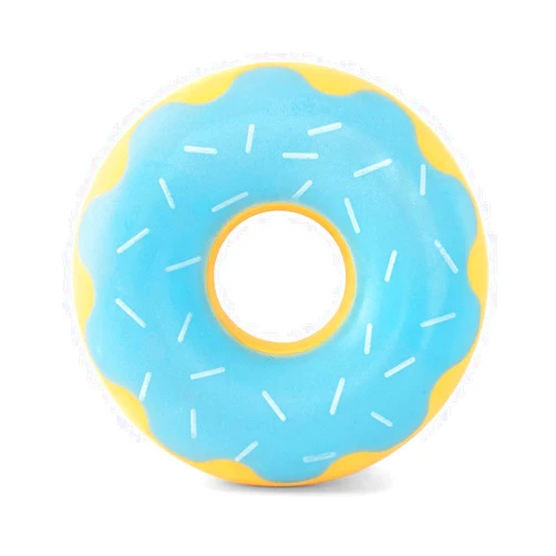 ZippyPaws ZippyTuff Dog Chew Toy - Durable Rubber Chew Ring Toy, Puppy Teething Toys, Tough & Squeaky Toys for Small, Medium, & Large Dogs, Flexible TPR Material - Blueberry Donut
