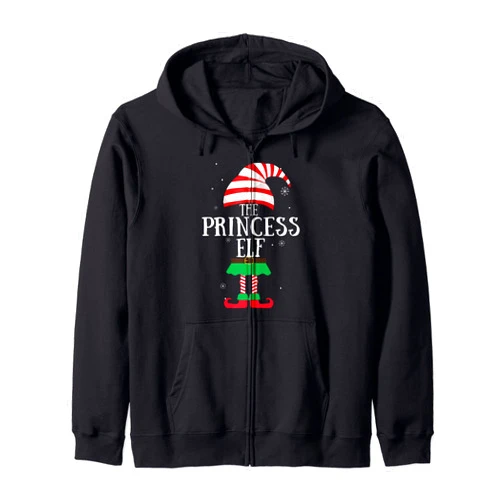 Familien-Weihnachtselfen-zusammenpassende Sätze I'm The Princess Elf Christmas Gift Groups Families Zip Hoodie