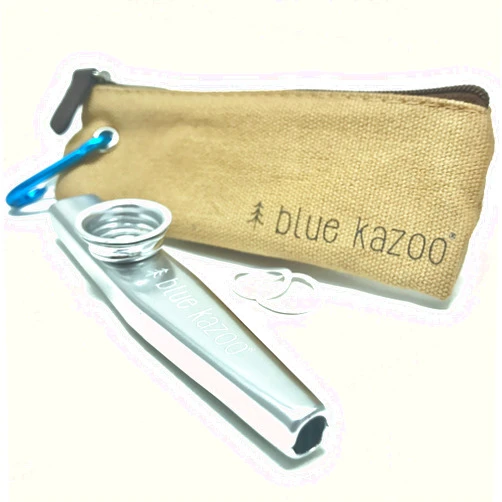 Blue Kazoo The Original Blue Kazoo - Aluminum Musical Instrument - Ultralight Backpacking Kazoo - Includes Canvas Bag & Carabiner - Easy to Carry - Kazoos For Kids & Adults