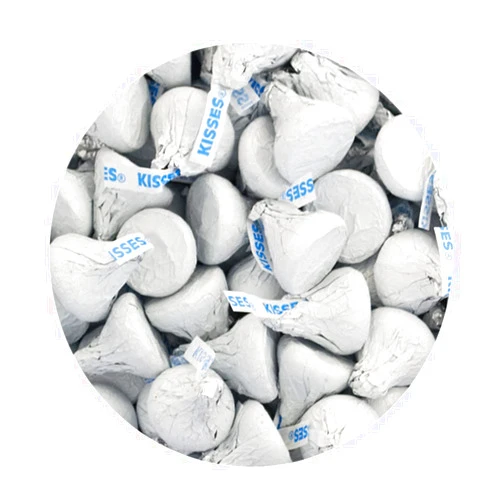 Just Candy 180 Pcs White Candy Milk Chocolate Kisses (1.8 lbs)