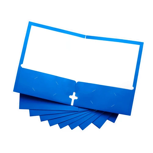 ACTIVITYya 10 Pack Two Pocket Folders, Light Blue, Strong Thick Paper Folders, for Letter Size, by ACTIVITYya